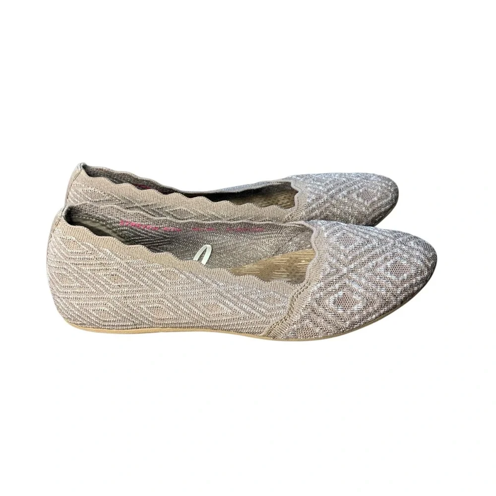 Sketchers‎ Modern Comfort Women's Slip On Dark Taupe Cleo Ballet Flat Size 8.5